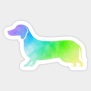 Dachshund Dog Colorful watercolor Silhouette Sticker